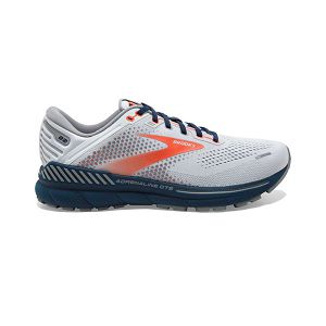 Brooks Adrenaline GTS 22 Men's Road Running Shoes Grey / Blue / Orange | USA-42976