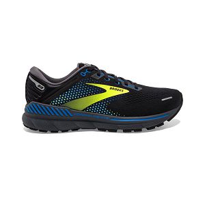 Brooks Adrenaline GTS 22 Men's Road Running Shoes Black / Yellow / Blue | USA-907524