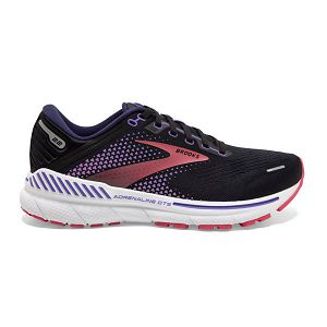 Brooks Adrenaline GTS 22 Women's Road Running Shoes Black / Purple / Coral | USA-905183