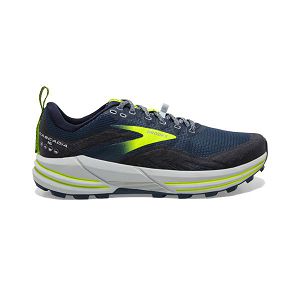 Brooks Cascadia 16 Men's Trail Running Shoes Navy / Yellow / Grey | USA-524183