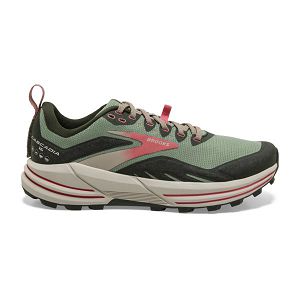 Brooks Cascadia 16 Women's Trail Running Shoes Green / Red / Brown | USA-315249