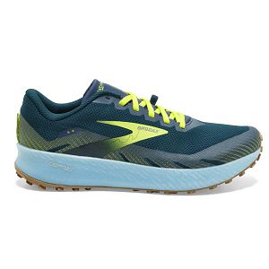 Brooks Catamount Men's Trail Running Shoes Blue / Green / Yellow | USA-471368