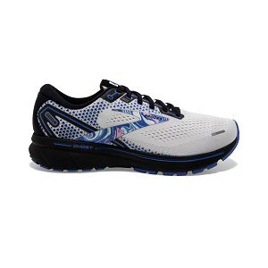 Brooks Ghost 14 Men's Road Running Shoes White / Black / Blue | USA-297513