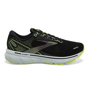 Brooks Ghost 14 Men's Road Running Shoes Black / Yellow / Grey | USA-781254