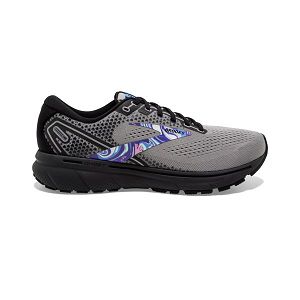 Brooks Ghost 14 Men's Road Running Shoes Grey / Black / Purple | USA-968704