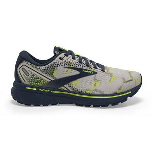 Brooks Ghost 14 Women's Road Running Shoes Grey / Navy / Yellow | USA-320186