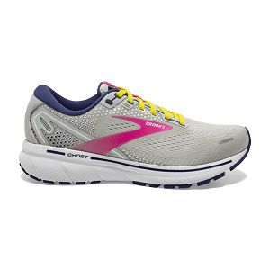 Brooks Ghost 14 Women's Road Running Shoes Grey / Yellow / Pink | USA-51964