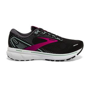 Brooks Ghost 14 Women's Road Running Shoes Black / Pink / White | USA-649201