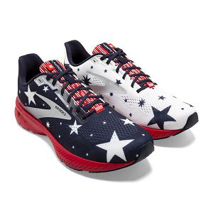 Brooks Launch 8 Women's Road Running Shoes Blue / Red / White | USA-368095