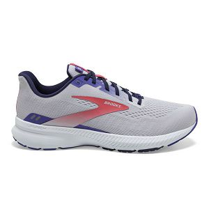 Brooks Launch 8 Women's Road Running Shoes Grey / Purple / Coral | USA-649318