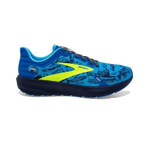 Brooks Launch 9 Men's Road Running Shoes Blue / Yellow / Black | USA-901738