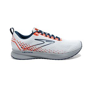 Brooks Levitate 5 Men's Road Running Shoes White / Blue / Orange | USA-651874