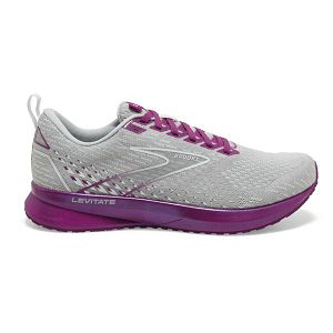 Brooks Levitate 5 Women's Road Running Shoes Grey / Purple | USA-487160