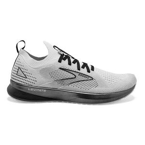 Brooks Levitate StealthFit 5 Men's Road Running Shoes White / Grey / Black | USA-567941