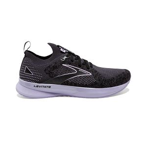 Brooks Levitate StealthFit 5 Women's Road Running Shoes Black / Grey / Purple | USA-485197