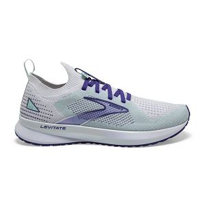 Brooks Levitate StealthFit 5 Women's Road Running Shoes White / Navy / Blue | USA-625719