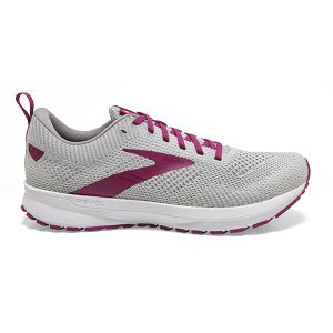 Brooks Revel 5 Women's Road Running Shoes Grey / Purple / White | USA-643250