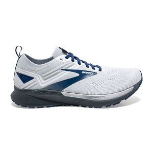 Brooks Ricochet 3 Men's Road Running Shoes White / Grey / Blue | USA-45936