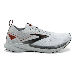 Brooks Ricochet 3 Men's Road Running Shoes White / Grey / Orange | USA-527360