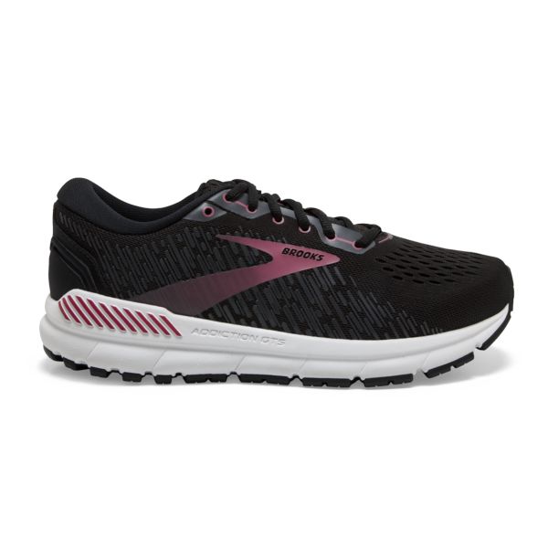 Brooks Addiction GTS 15 Women\'s Road Running Shoes Black / Pink / White | USA-308216