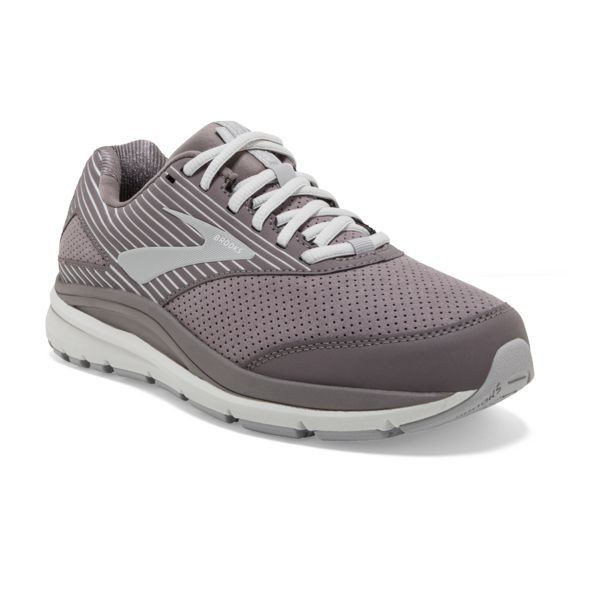 Brooks Addiction Walker Suede Women's Walking Shoes Grey / White | USA-387195