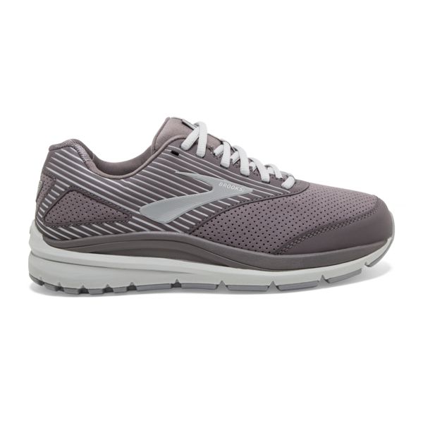 Brooks Addiction Walker Suede Women\'s Walking Shoes Grey / White | USA-387195