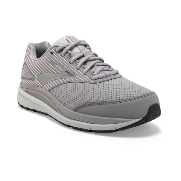 Brooks Addiction Walker Suede Women's Walking Shoes Grey / Pink / White | USA-654897