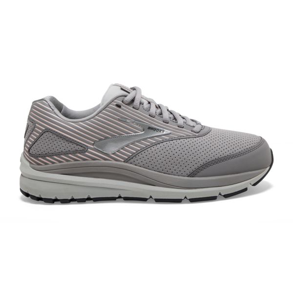 Brooks Addiction Walker Suede Women\'s Walking Shoes Grey / Pink / White | USA-654897