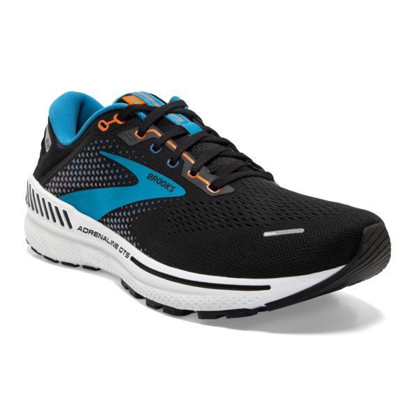 Brooks Adrenaline GTS 22 Men's Road Running Shoes Black / Blue / Orange | USA-106432