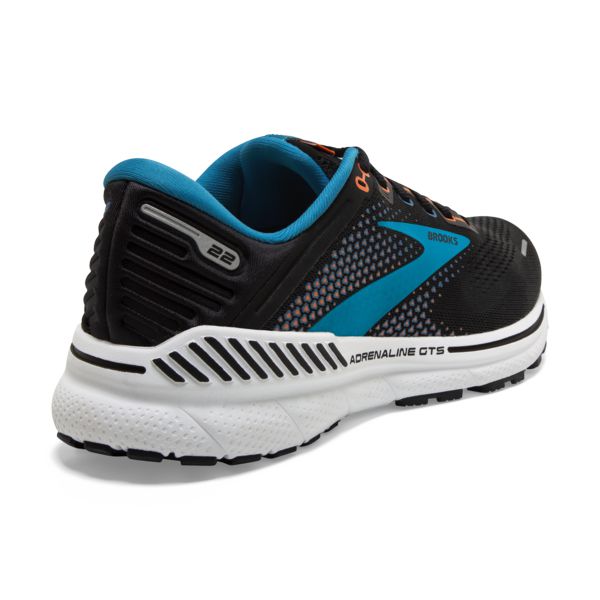 Brooks Adrenaline GTS 22 Men's Road Running Shoes Black / Blue / Orange | USA-106432