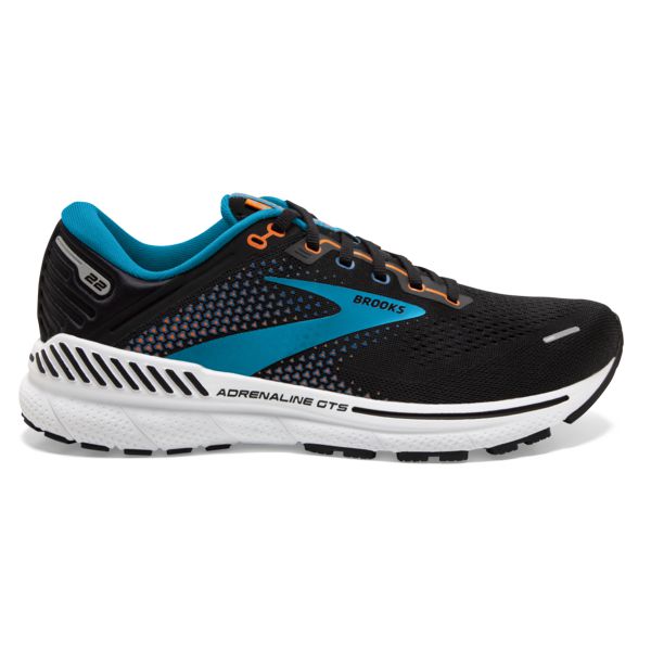 Brooks Adrenaline GTS 22 Men\'s Road Running Shoes Black / Blue / Orange | USA-106432