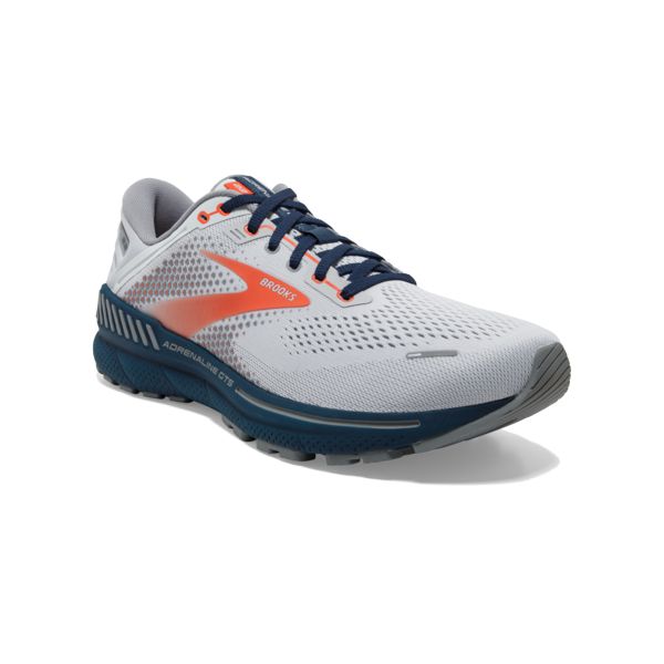 Brooks Adrenaline GTS 22 Men's Road Running Shoes Grey / Blue / Orange | USA-42976