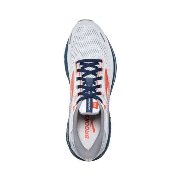 Brooks Adrenaline GTS 22 Men's Road Running Shoes Grey / Blue / Orange | USA-42976