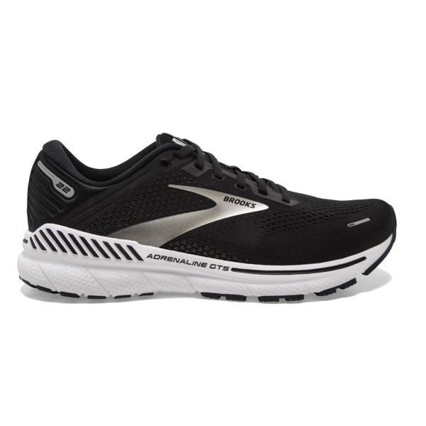 Brooks Adrenaline GTS 22 Men\'s Road Running Shoes Black / Silver / White | USA-451890