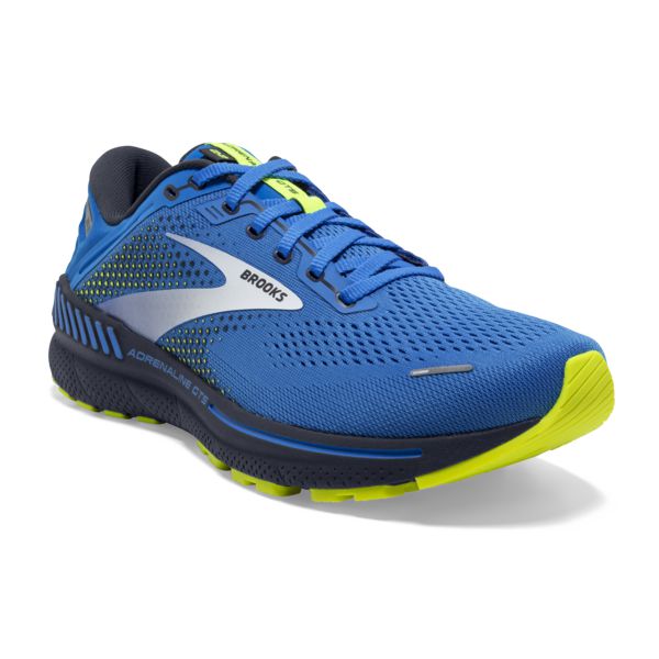 Brooks Adrenaline GTS 22 Men's Road Running Shoes Blue / Silver / Yellow | USA-501968