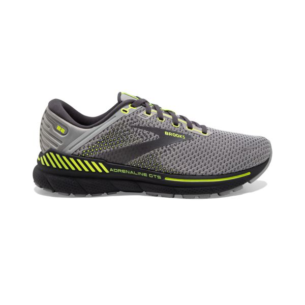 Brooks Adrenaline GTS 22 Men\'s Road Running Shoes Grey / Yellow / Black | USA-765824