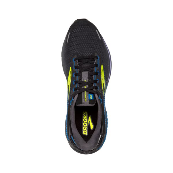 Brooks Adrenaline GTS 22 Men's Road Running Shoes Black / Yellow / Blue | USA-907524