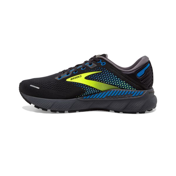 Brooks Adrenaline GTS 22 Men's Road Running Shoes Black / Yellow / Blue | USA-907524