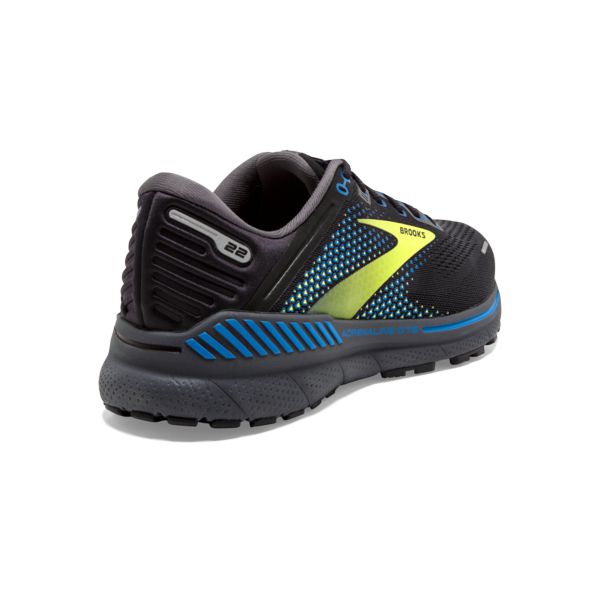 Brooks Adrenaline GTS 22 Men's Road Running Shoes Black / Yellow / Blue | USA-907524