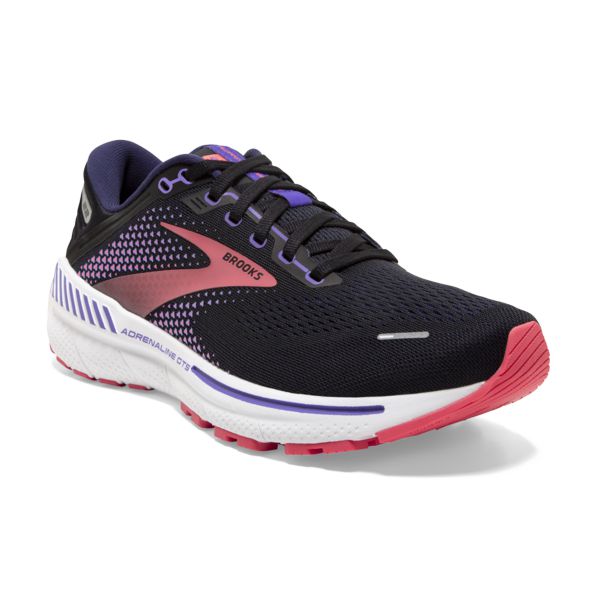 Brooks Adrenaline GTS 22 Women's Road Running Shoes Black / Purple / Coral | USA-905183