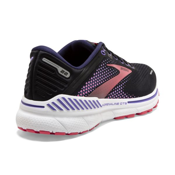 Brooks Adrenaline GTS 22 Women's Road Running Shoes Black / Purple / Coral | USA-905183