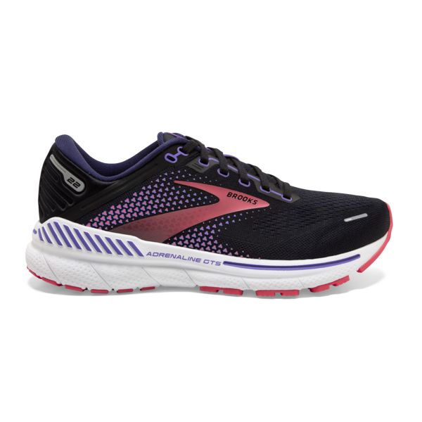 Brooks Adrenaline GTS 22 Women\'s Road Running Shoes Black / Purple / Coral | USA-905183