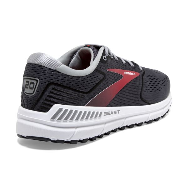 Brooks Beast 20 Men's Road Running Shoes Black / Red / White | USA-125068