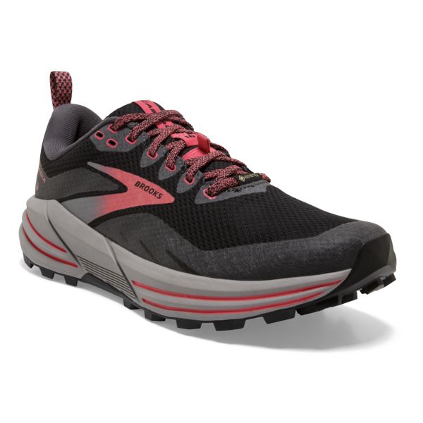 Brooks Cascadia 16 GTX Women's Trail Running Shoes Black / Coral | USA-543168