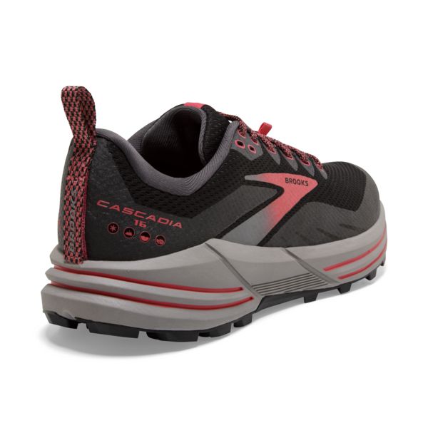 Brooks Cascadia 16 GTX Women's Trail Running Shoes Black / Coral | USA-543168