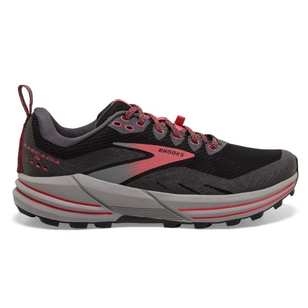 Brooks Cascadia 16 GTX Women\'s Trail Running Shoes Black / Coral | USA-543168