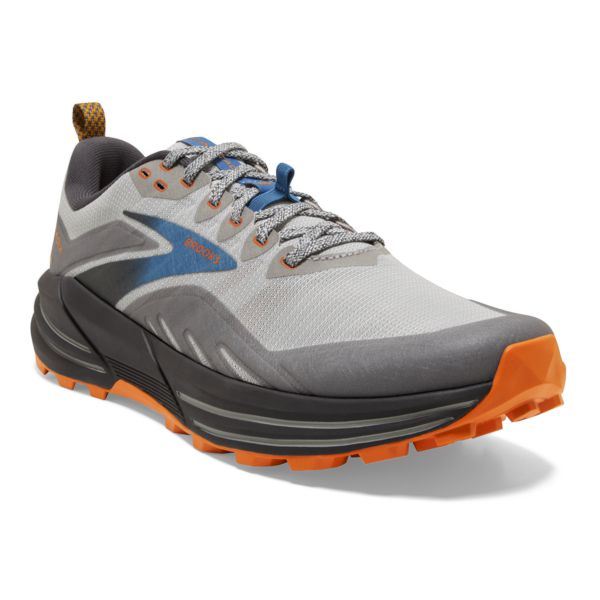 Brooks Cascadia 16 Men's Trail Running Shoes Grey / Blue / Orange | USA-172980