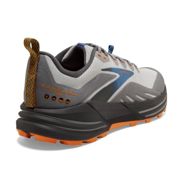 Brooks Cascadia 16 Men's Trail Running Shoes Grey / Blue / Orange | USA-172980