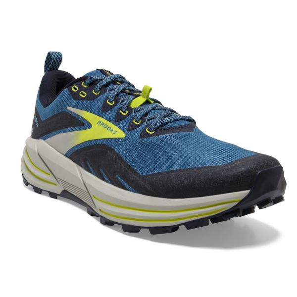 Brooks Cascadia 16 Men's Trail Running Shoes Blue / Black / Yellow | USA-463780