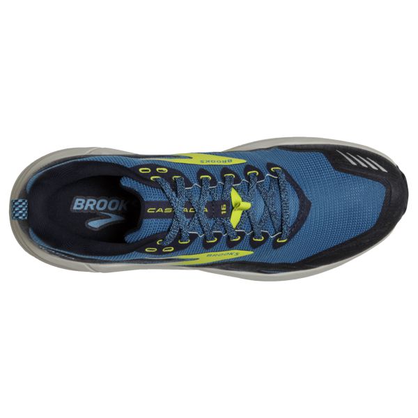 Brooks Cascadia 16 Men's Trail Running Shoes Blue / Black / Yellow | USA-463780